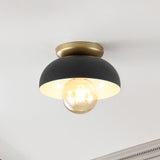 Paulina Classic Industrial Iron LED Flush Mount - JONATHAN Y