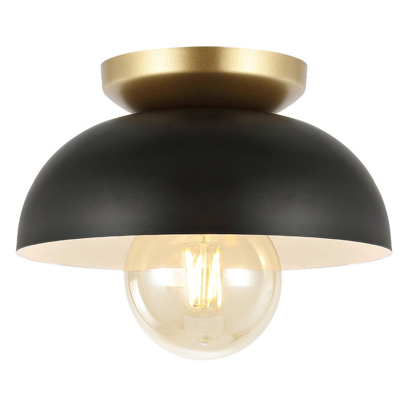 Paulina Classic Industrial Iron LED Flush Mount - JONATHAN Y