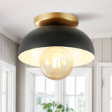 Paulina Classic Industrial Iron LED Flush Mount - JONATHAN Y