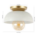 Paulina Classic Industrial Iron LED Flush Mount - JONATHAN Y