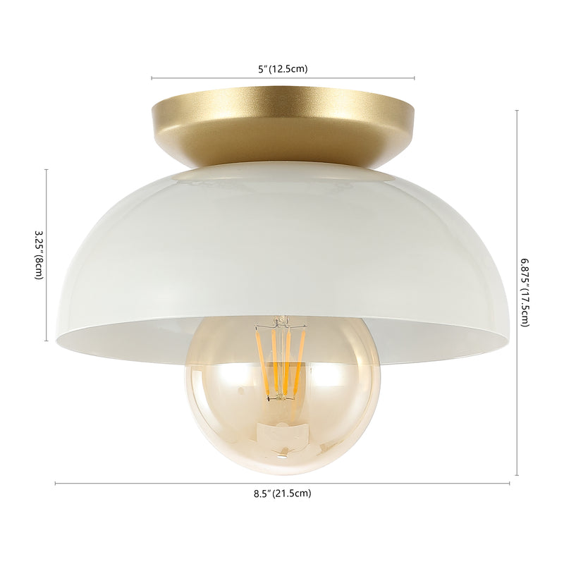 Paulina Classic Industrial Iron LED Flush Mount - JONATHAN Y