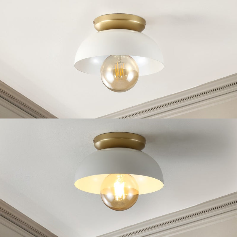 Paulina Classic Industrial Iron LED Flush Mount - JONATHAN Y