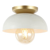 Paulina Classic Industrial Iron LED Flush Mount - JONATHAN Y