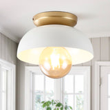 Paulina Classic Industrial Iron LED Flush Mount - JONATHAN Y
