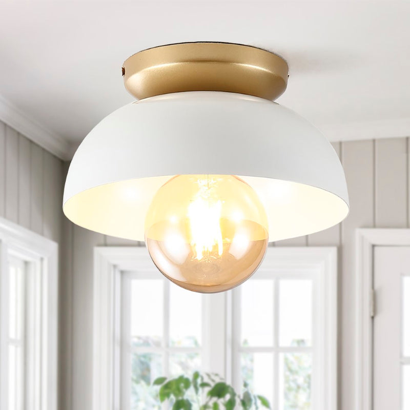 Paulina Classic Industrial Iron LED Flush Mount - JONATHAN Y