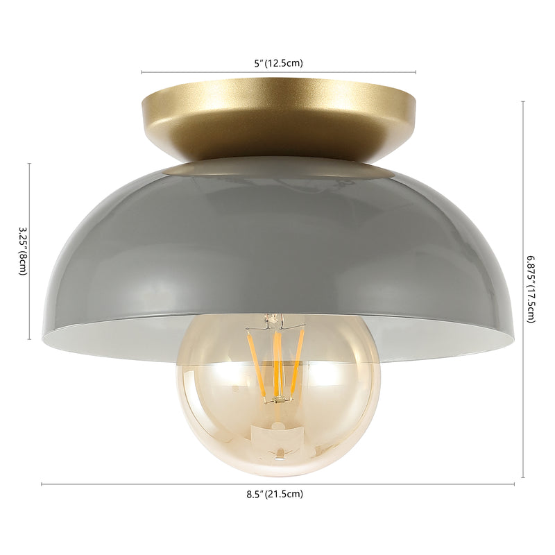 Paulina Classic Industrial Iron LED Flush Mount - JONATHAN Y