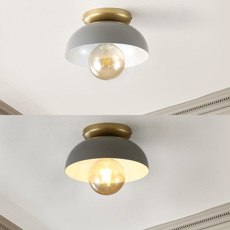 Paulina Classic Industrial Iron LED Flush Mount - JONATHAN Y