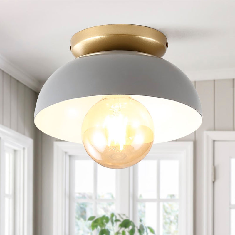 Paulina Classic Industrial Iron LED Flush Mount - JONATHAN Y