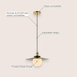 Hadley 14.5" 1-Light Scandinavian Farmhouse Iron/Frosted Glass LED Pendant - JONATHAN Y