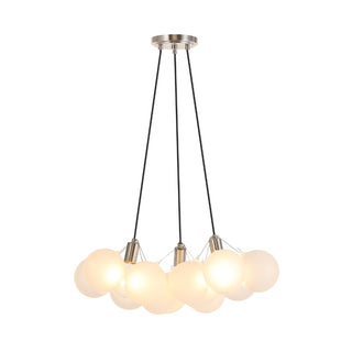 Aubrey 24" 3-Light Mid-Century Glam Frosted Glass Orb LED Chandelier - JONATHAN Y