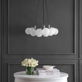 Aubrey 24" 3-Light Mid-Century Glam Frosted Glass Orb LED Chandelier - JONATHAN Y