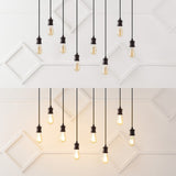 Rhys 40" 8-Light Vintage Industrial Driftwood Iron LED Linear Chandelier with Height Adjustable Bulbs - JONATHAN Y