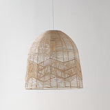 Sofia 17.5" Farmhouse Coastal Rattan 180" Cord Plug-In or Hardwired LED Pendant - JONATHAN Y
