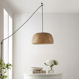 Mateo 18" Farmhouse Coastal Bamboo 180" Cord Plug-In or Hardwired LED Pendant - JONATHAN Y