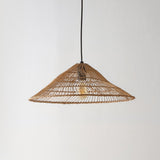 Nova 20.25" Farmhouse Coastal Rattan 180" Cord Plug-In or Hardwired LED Pendant - JONATHAN Y