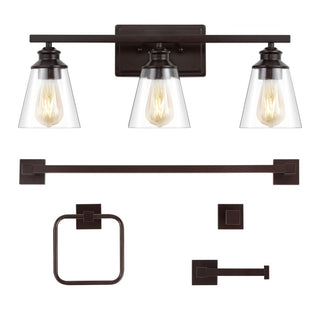 Arlo 22.88" 3-Light Vintage Classic Vanity Light with Bathroom Hardware Accessory Set - JONATHAN Y