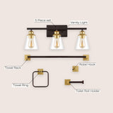 Arlo 22.88" 3-Light Vintage Classic Vanity Light with Bathroom Hardware Accessory Set - JONATHAN Y