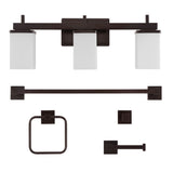 Caia 22.38" 3-Light Modern Contemporary Vanity Light with Frosted Glass Shades and Bathroom Hardware Accessory Set - JONATHAN Y