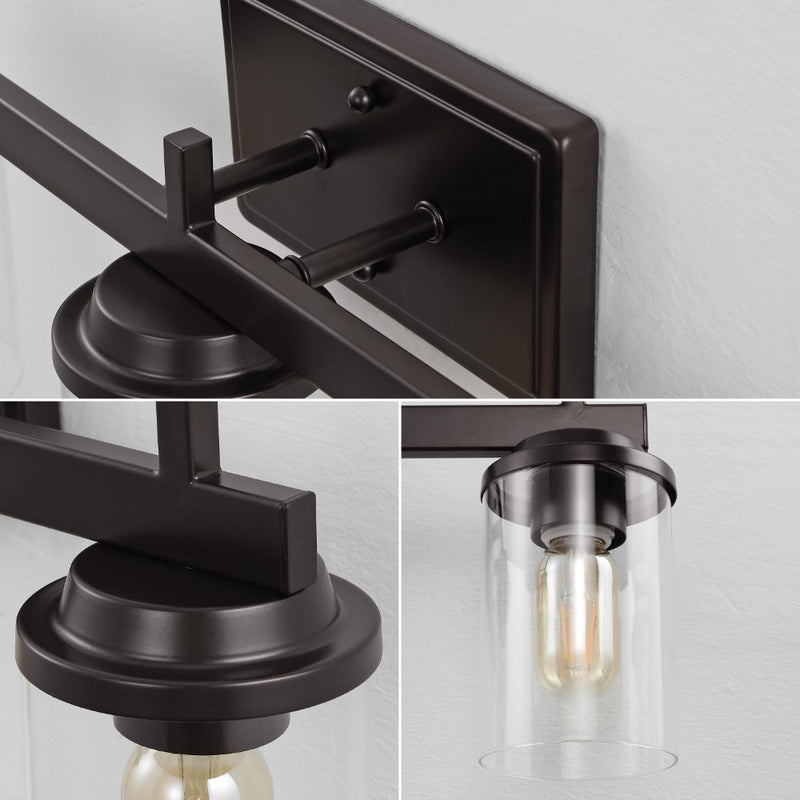 Liam 23.25" 3-Light Farmhouse Industrial Vanity Light with Bathroom Hardware Accessory Set - JONATHAN Y