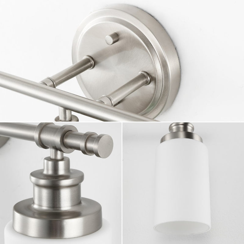 Egan 23.25" 3-Light Classic Cottage Vanity Light with Frosted Glass Shades and Bathroom Hardware Accessory Set - JONATHAN Y