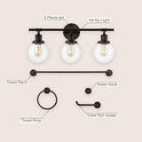 Hugo 24.5" 3-Light Farmhouse Classic Vanity Light with Bathroom Hardware Accessory Set - JONATHAN Y