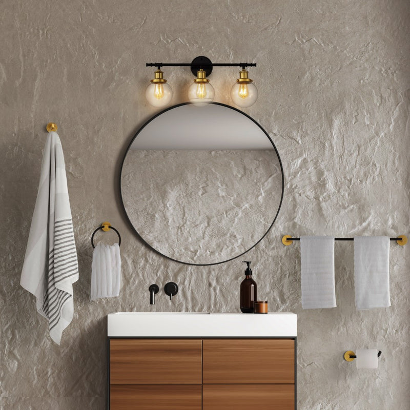 Hugo 24.5" 3-Light Farmhouse Classic Vanity Light with Bathroom Hardware Accessory Set - JONATHAN Y