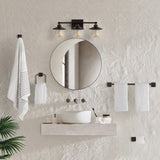 Avalon 26" 3-Light Farmhouse Cottage Vanity Light with Bathroom Hardware Accessory Set - JONATHAN Y
