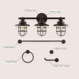 Ellis 24" 3-Light Industrial Farmhouse Vanity Light with Bathroom Hardware Accessory Set - JONATHAN Y