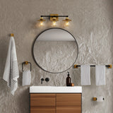Ellis 24" 3-Light Industrial Farmhouse Vanity Light with Bathroom Hardware Accessory Set - JONATHAN Y
