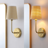 Lila Traditional Coastal Scalloped Fabric Shade/Metal LED Vanity Light