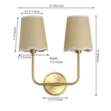 Lila Traditional Coastal Scalloped Fabric Shade/Metal LED Vanity Light