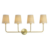 Lila Traditional Coastal Scalloped Fabric Shade/Metal LED Vanity Light