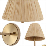 Malaya Bohemian Coastal Metal Pleated Paper Shade LED Vanity Light