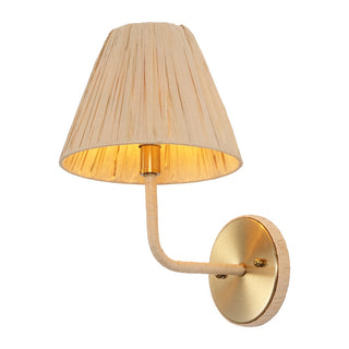 Malaya Bohemian Coastal Metal Pleated Paper Shade LED Vanity Light