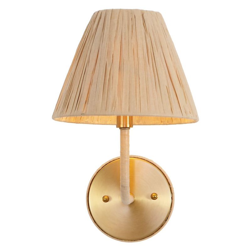 Malaya Bohemian Coastal Metal Pleated Paper Shade LED Vanity Light