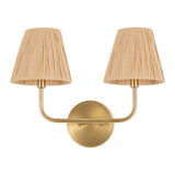 Malaya Bohemian Coastal Metal Pleated Paper Shade LED Vanity Light