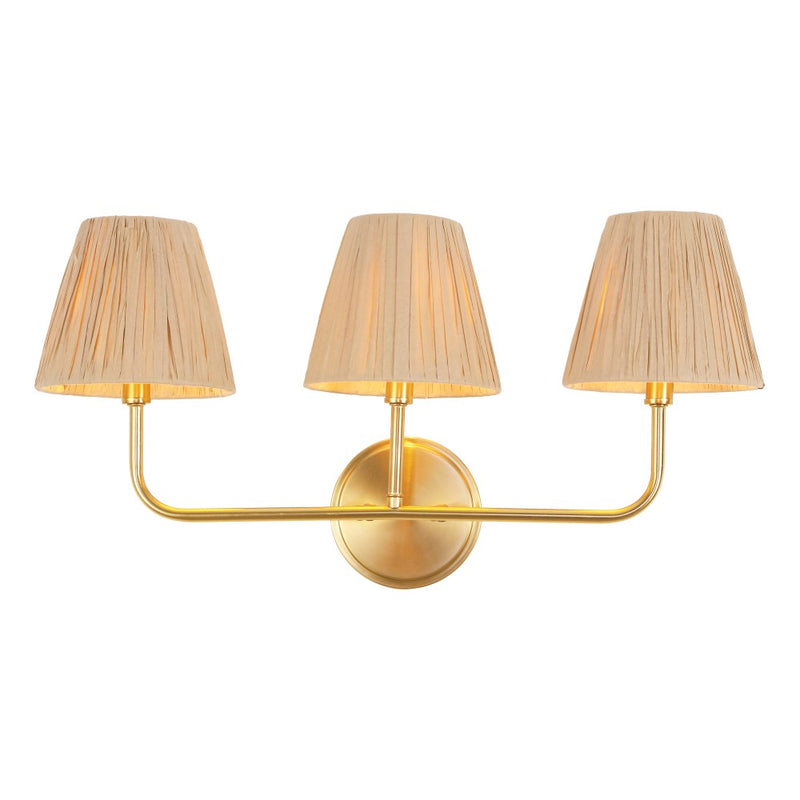 Malaya Bohemian Coastal Metal Pleated Paper Shade LED Vanity Light