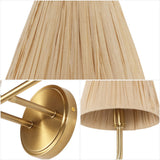 Malaya Bohemian Coastal Metal Pleated Paper Shade LED Vanity Light