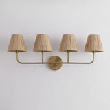 Malaya Bohemian Coastal Metal Pleated Paper Shade LED Vanity Light
