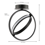 Nicole Modern Minimalist Aluminum Ring Integrated LED Semi Flush Mount - JONATHAN Y