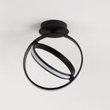 Nicole Modern Minimalist Aluminum Ring Integrated LED Semi Flush Mount - JONATHAN Y