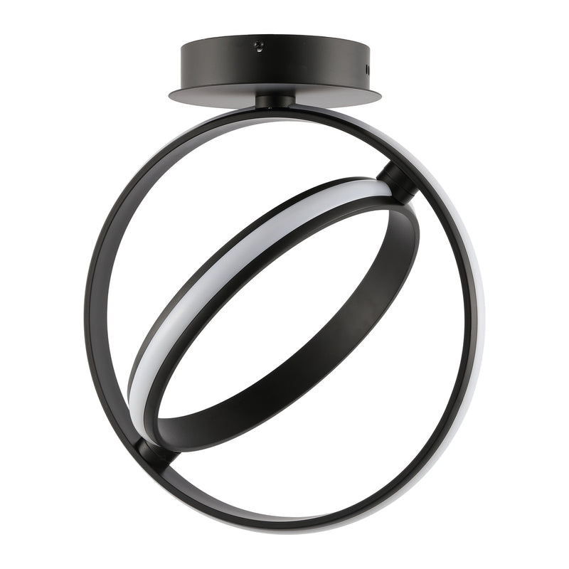 Nicole Modern Minimalist Aluminum Ring Integrated LED Semi Flush Mount - JONATHAN Y