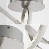Chantelle 19.5" Modern Minimalist Aluminum Loop Integrated LED Semi Flush Mount - JONATHAN Y