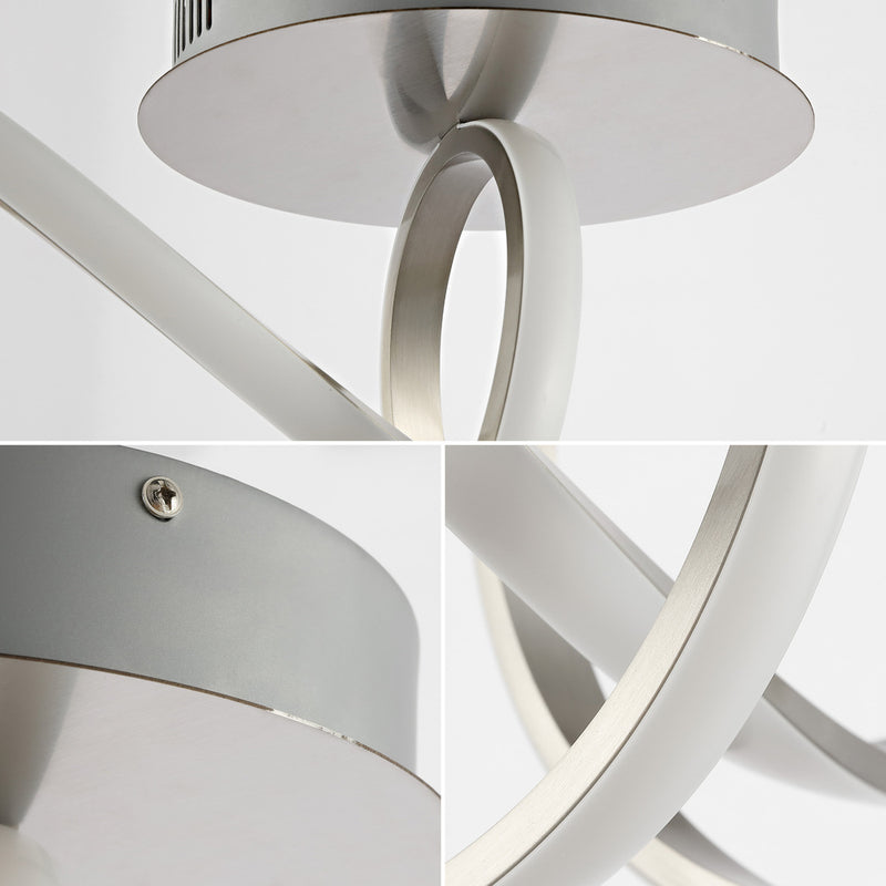 Chantelle 19.5" Modern Minimalist Aluminum Loop Integrated LED Semi Flush Mount - JONATHAN Y