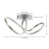 Chantelle 19.5" Modern Minimalist Aluminum Loop Integrated LED Semi Flush Mount - JONATHAN Y