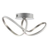 Chantelle 19.5" Modern Minimalist Aluminum Loop Integrated LED Semi Flush Mount - JONATHAN Y