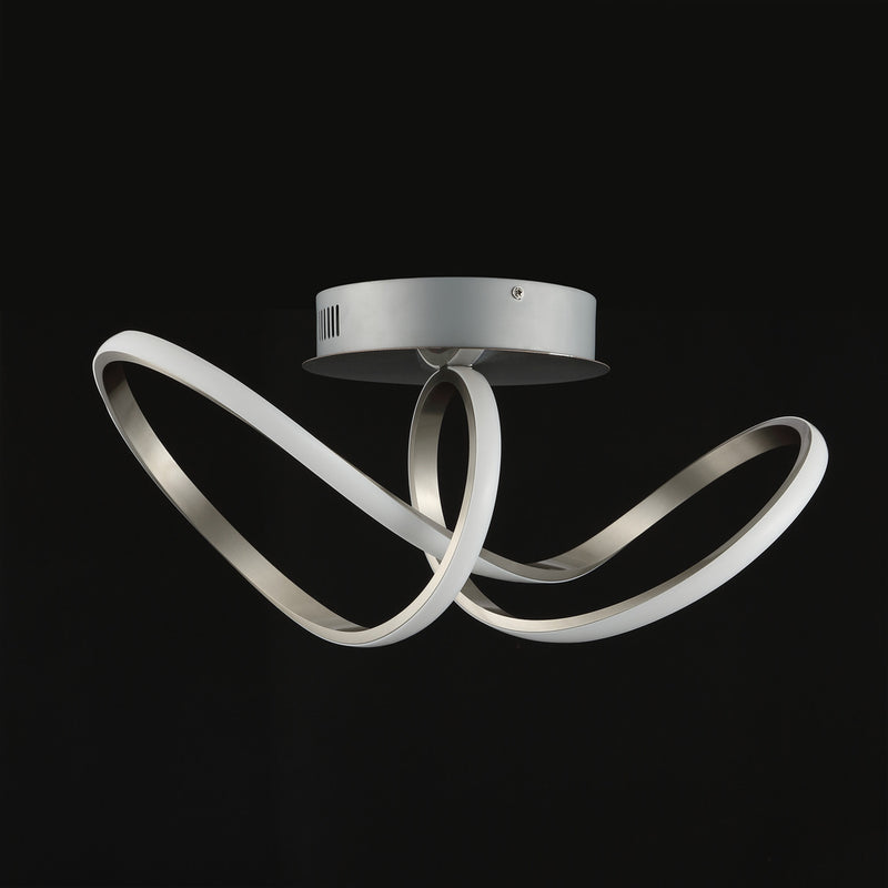 Chantelle 19.5" Modern Minimalist Aluminum Loop Integrated LED Semi Flush Mount - JONATHAN Y