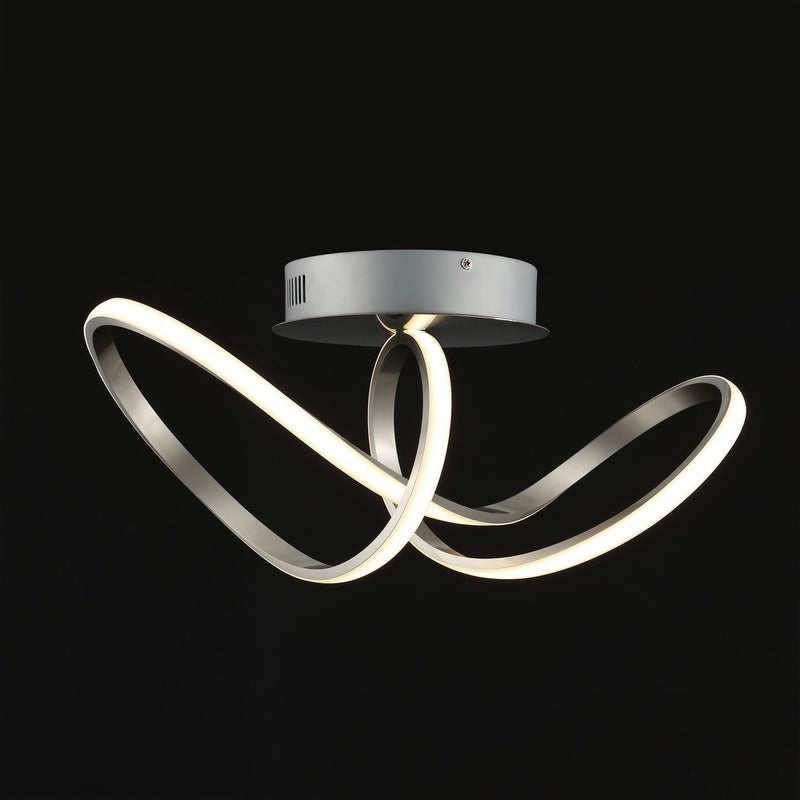 Chantelle 19.5" Modern Minimalist Aluminum Loop Integrated LED Semi Flush Mount - JONATHAN Y