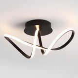 Chantelle 19.5" Modern Minimalist Aluminum Loop Integrated LED Semi Flush Mount - JONATHAN Y