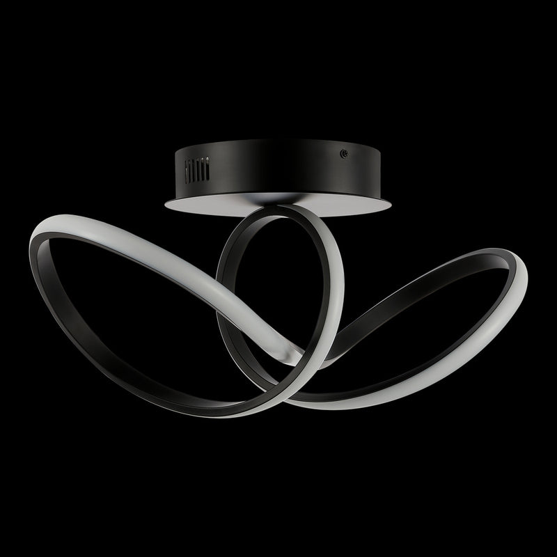 Chantelle 19.5" Modern Minimalist Aluminum Loop Integrated LED Semi Flush Mount - JONATHAN Y